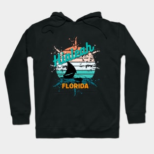 Hialeah Florida Retro Vintage Exploding Sunset Hoodie